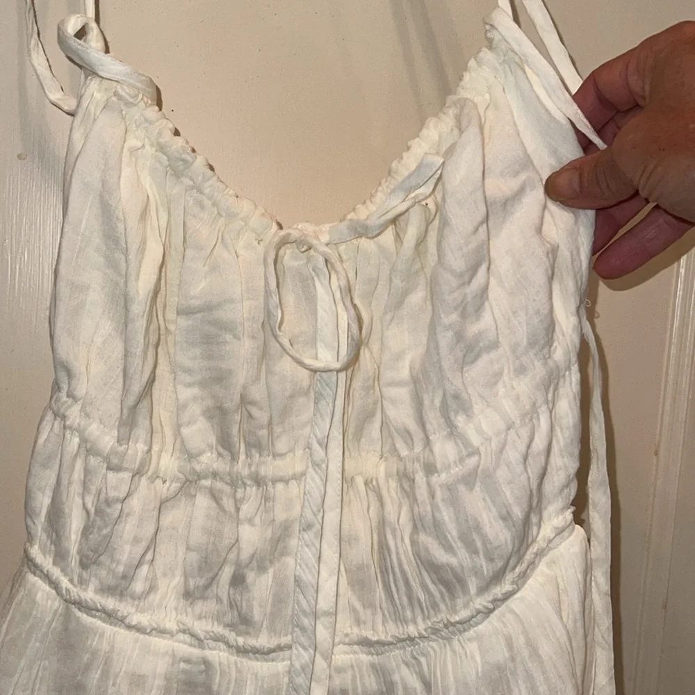 NWT Free People ivory sleeveless backless sundress midi boho Dress large - Picture 2 of 7